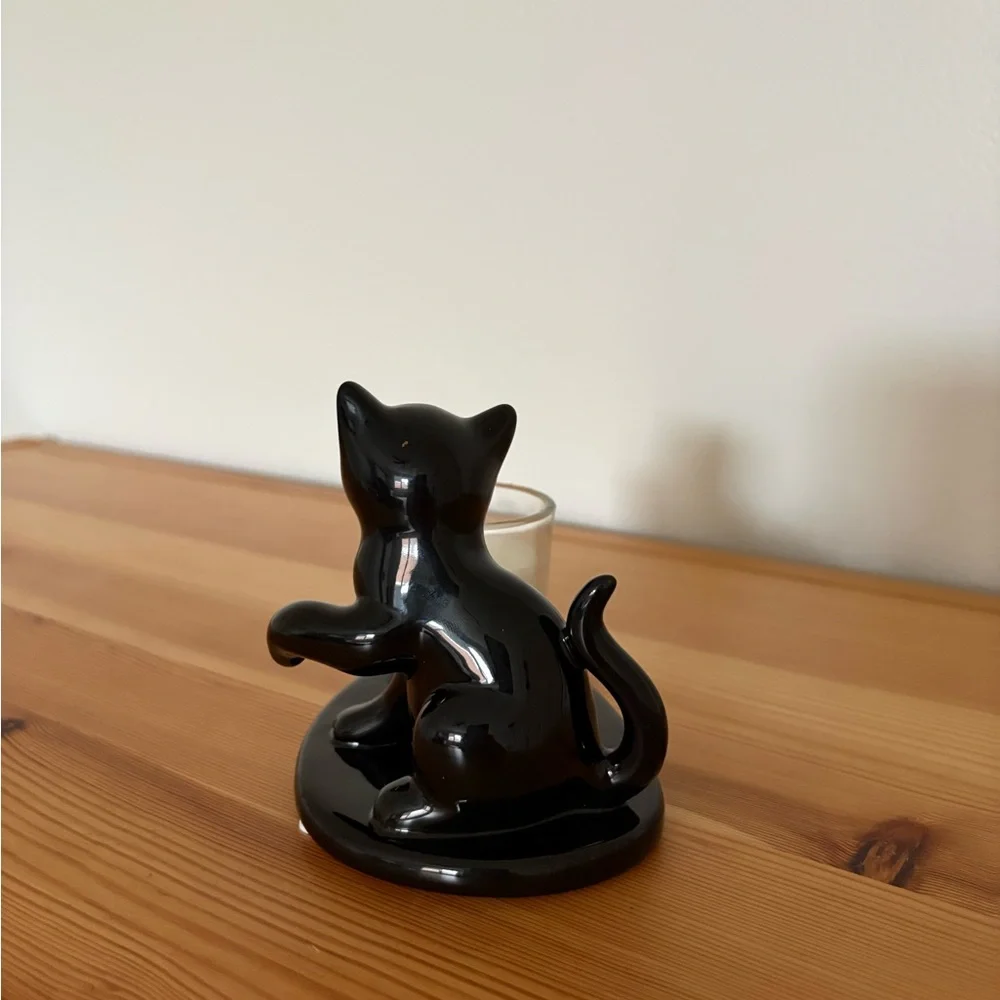 Black Cat Ceramic Candle/Votive/Tea Light Holder - Picture 3 of 4
